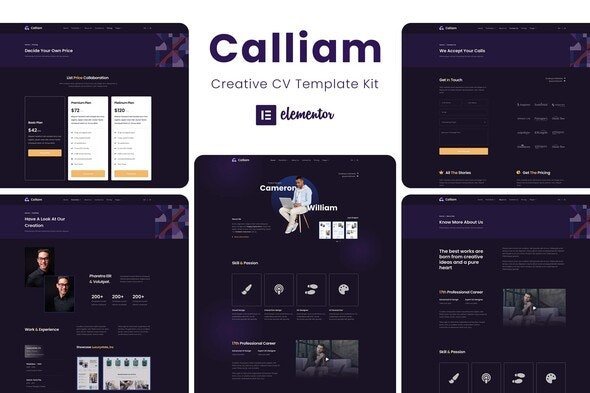 ThemeForest - Calliam v1.0.1 - Creative CV Elementor Template Kit - 33938733