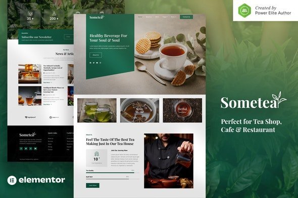 ThemeForest - Sometea v1.0.0 - Tea House Cafe & Restaurant Elementor Template Kit - 33966870