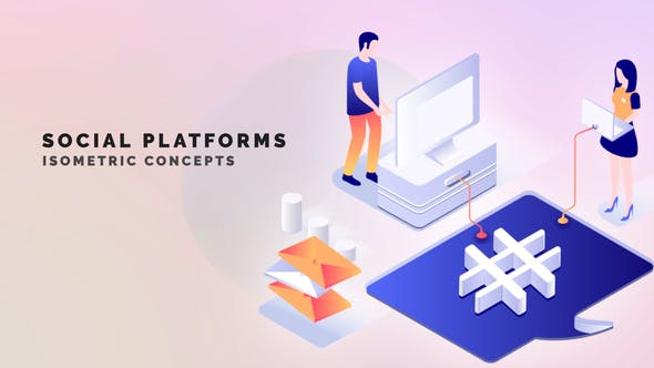 Videohive - Social platforms - Isometric Concept 33962952