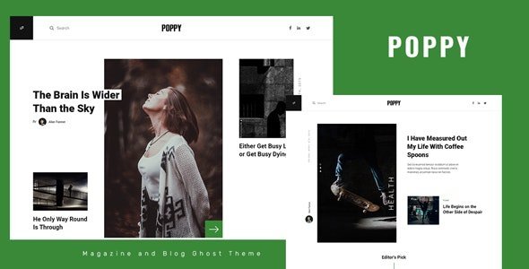 ThemeForest - Poppy v1.0 - Blog and Magazine Ghost Theme - 33953923